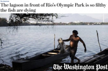 'The Washington Post' relatou que lagoa de Jacarepaguá está tão poluída que os peixes estão morrendo