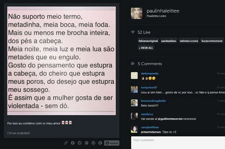 Paulinha Leite se declarou no Instagram