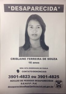 Adolescente saiu de casa no dia 8 de outubro e no retornou e nem entrou mais em contato com a famlia