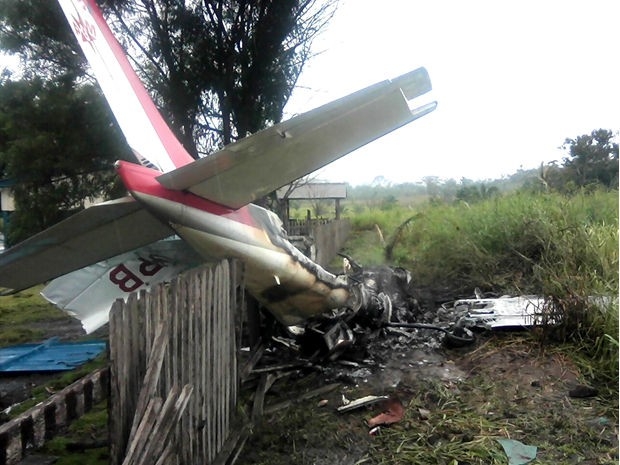 Duas pessoas estavam a bordo do avio e uma delas morreu carbonizada