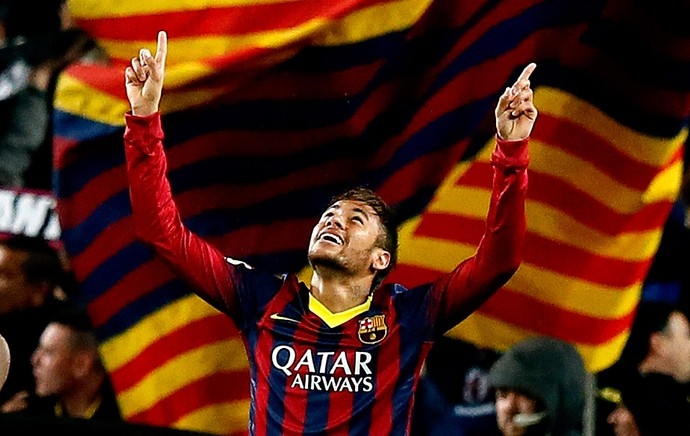Neymar comemora um de seus dois gols: no marcava pelo Bara desde 15 de fevereiro