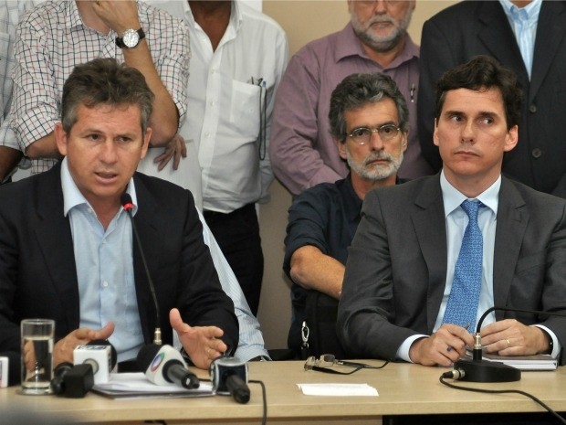 O prefeito Mauro Mendes (PSB) e o procurador-geral do municpio, Rogrio Gallo.