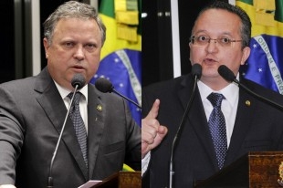 Os senadore Blairo Maggi e Pedro Taques, que polarizam a disputa ao Governo