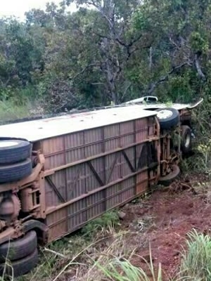 Passageiros no ficaram feridos no acidente