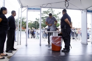 Imprensa participou de simulao da chegada de torcedores na Arena Pantanal